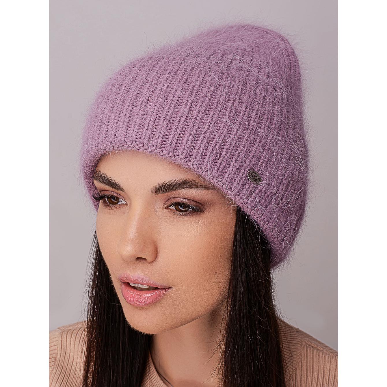 Шапка ангоровая Leks ТРЮФЕЛЬ в рубчик с отворотом утепленная флисом one size Лиловый (205112) - фото 1 Шапка ангоровая Leks ТРЮФЕЛЬ в рубчик с отворотом утепленная флисом one size Лиловый (205112) - фото 1