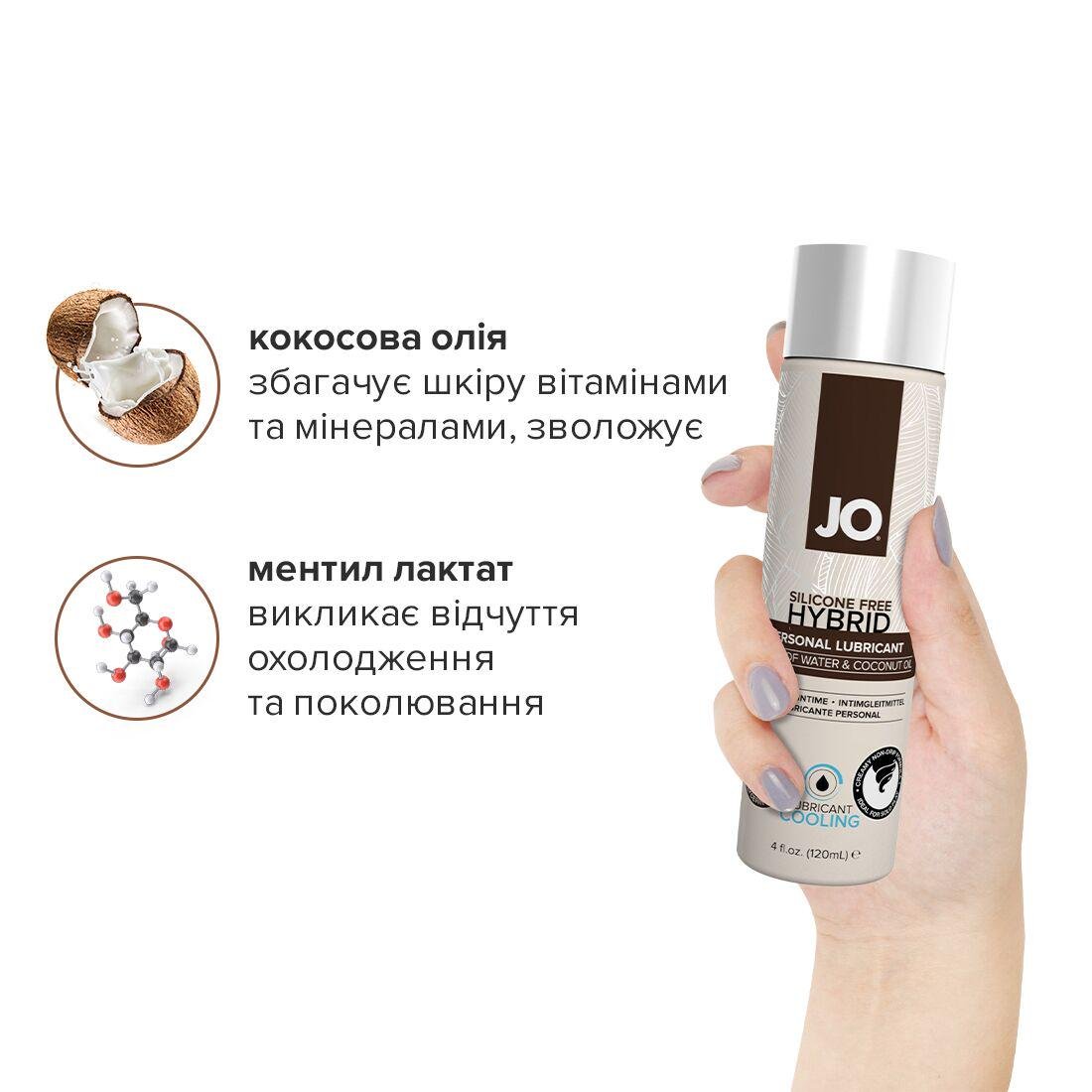 Крем-лубрикант охолоджуюючий System JO Silicone Free Hybrid COOLING з кокосовою олійкою 120 мл (SO1698) - фото 4