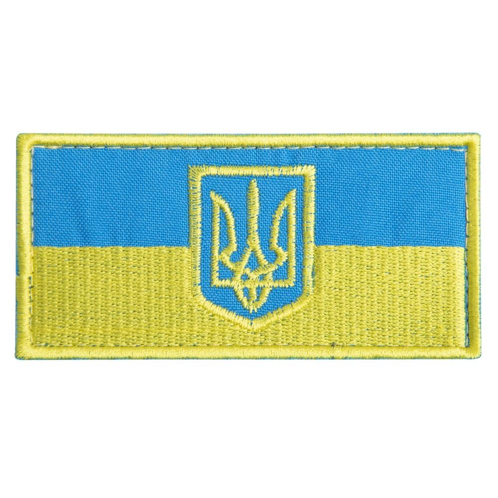 Шеврон на липучке Флаг Украины с Трезубцем полевая версия 5х10,5 см Желто-голубой (20345)