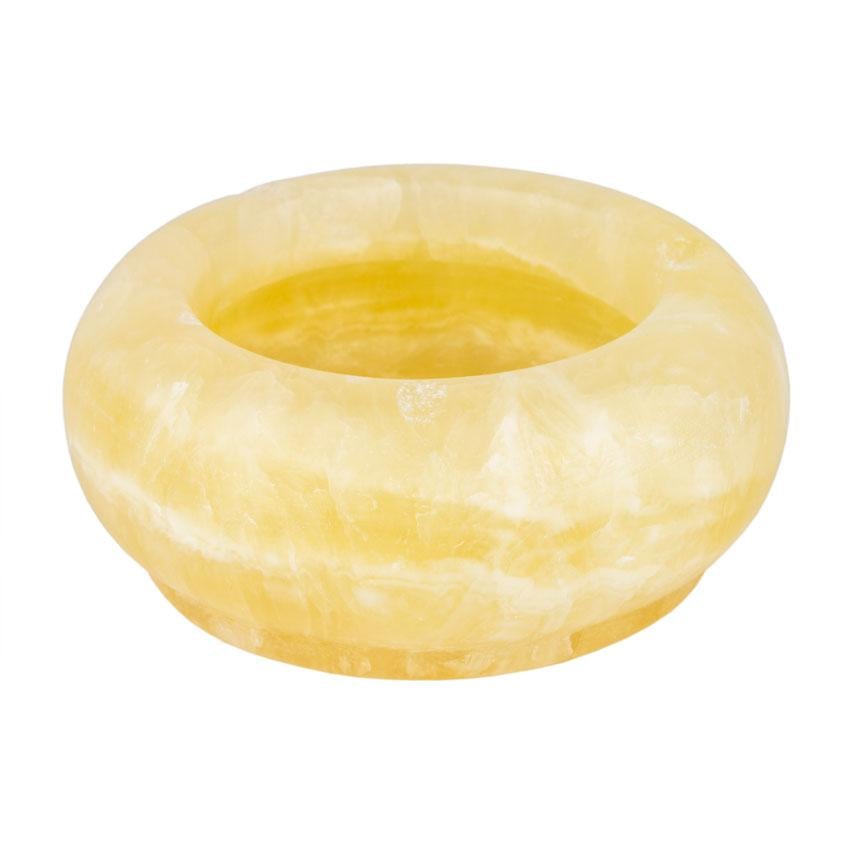 Пепельница настольная натуральный камень круглая 9,3х9,3х3,7 см Песочный (27826)