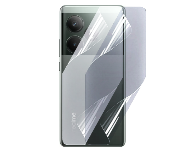 Противоударная гидрогелевая пленка Hydrogel Film для Realme GT 6T на заднюю панель, Transparent