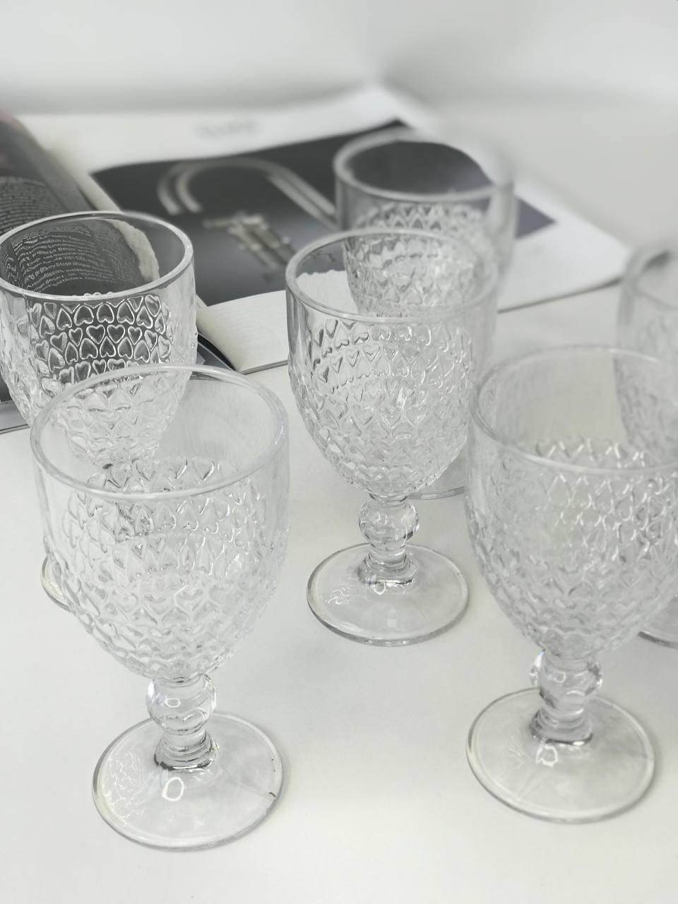 Набор бокалов Прозрачное сердце 6 шт. 300 мл (01-033)