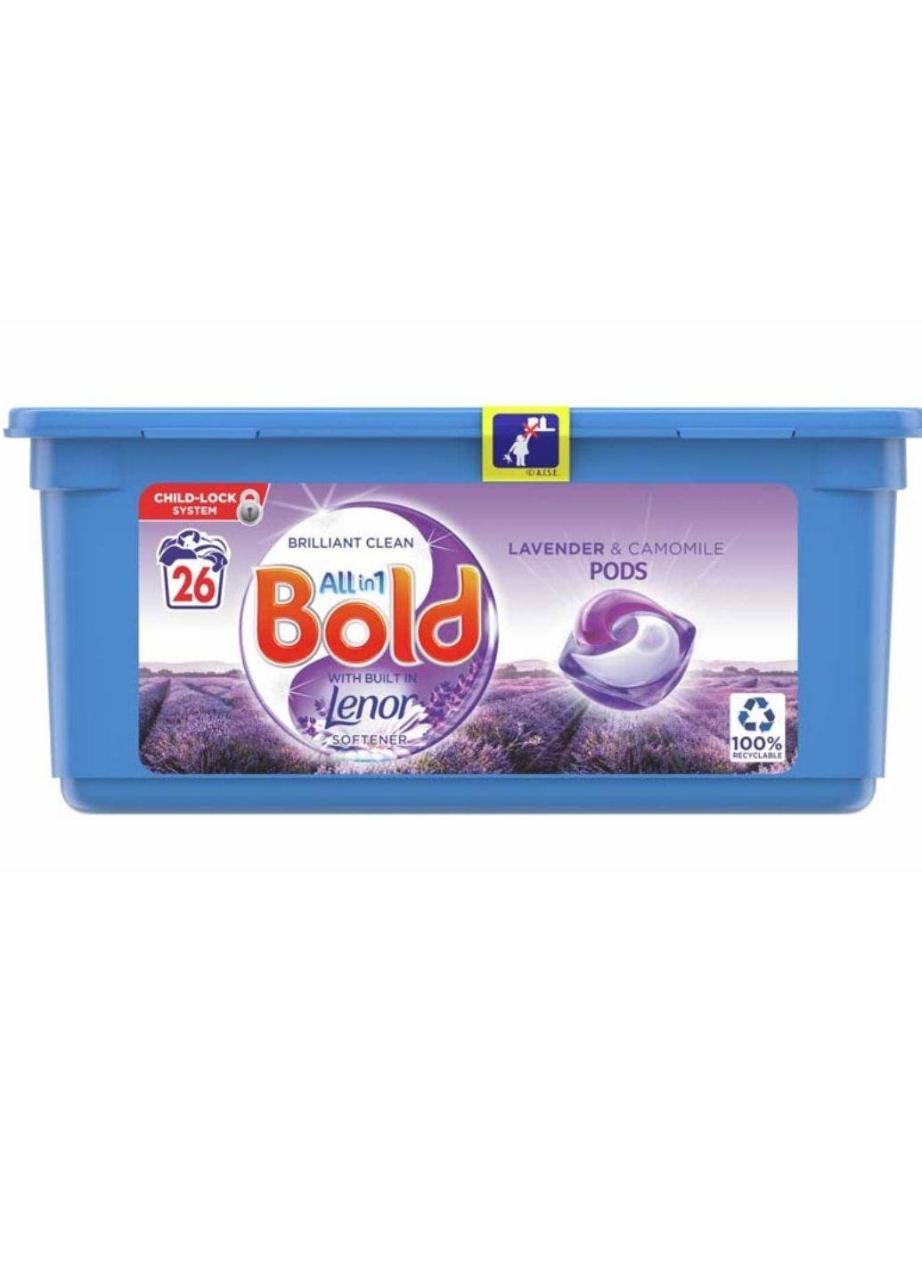 Капсули для прання Bold All in 1 with Lenor Лаванда та ромашка 26 шт. (Е-01693)