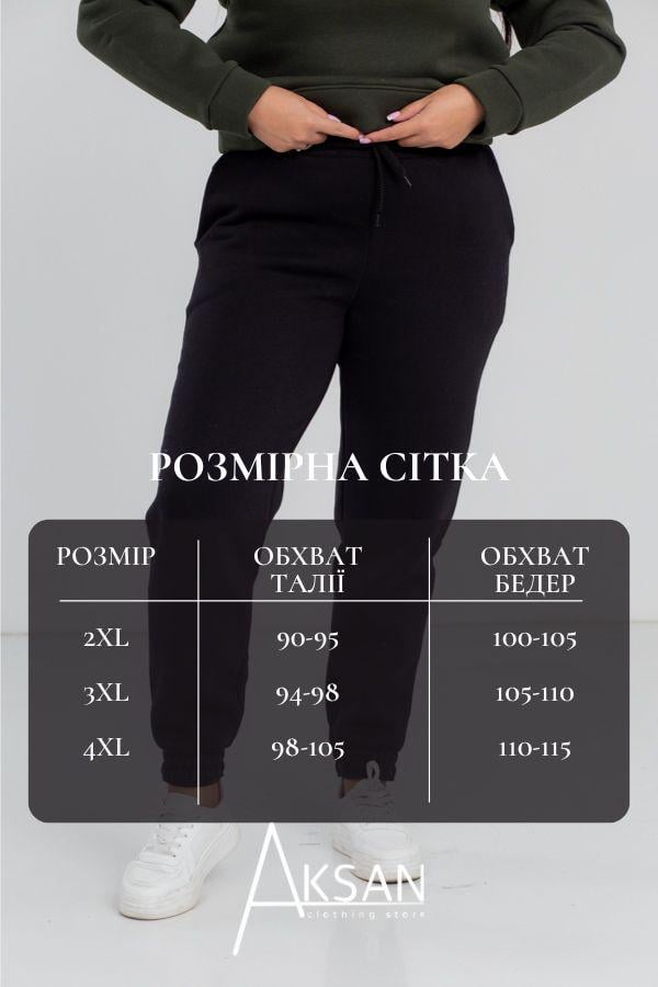 Спортивные штаны женские AKSAN тринитка 3XL Черный (20.493_black_warm_52(3XL)) - фото 4