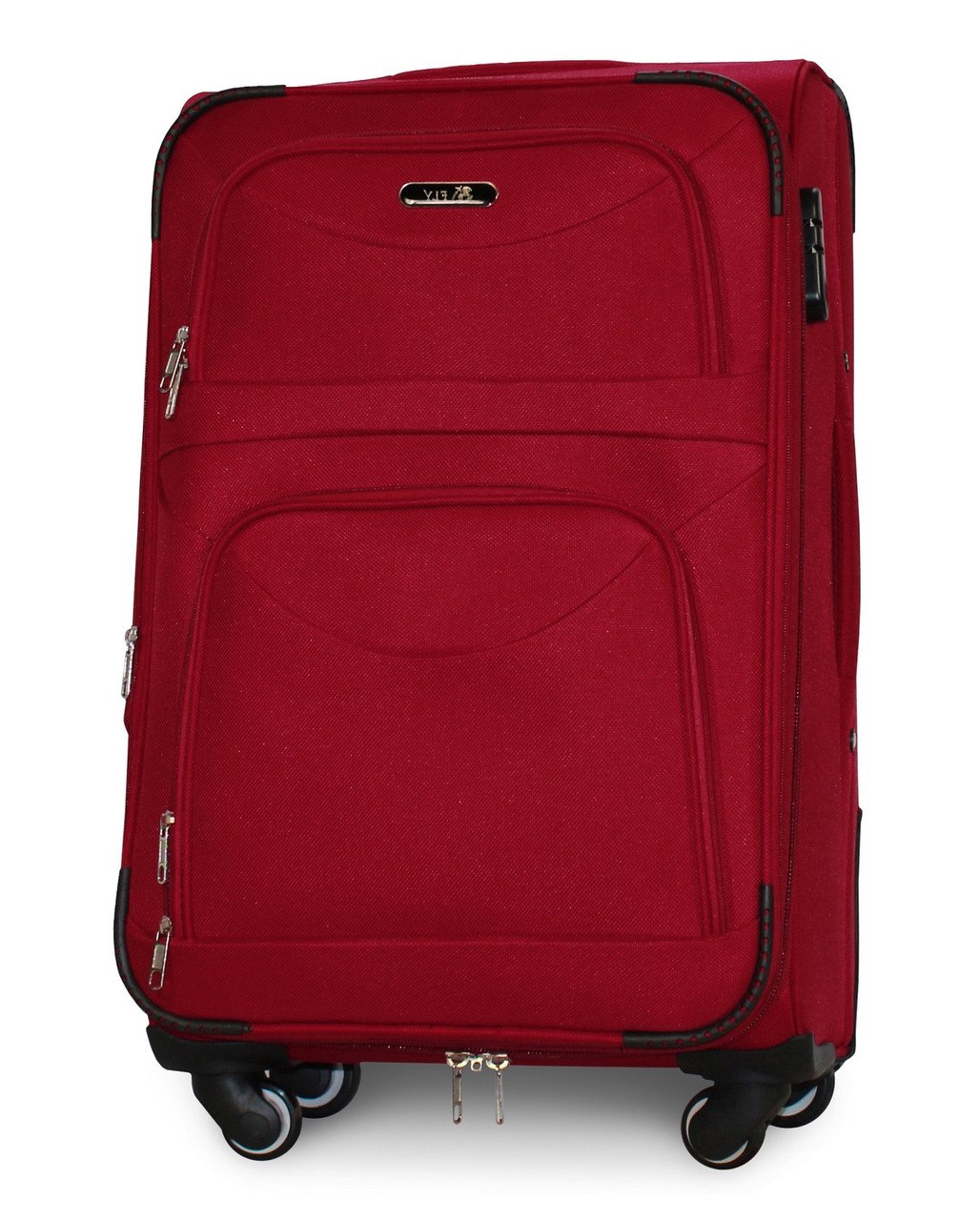 Валіза тканинна Fly 6802 середня на 4 колесах 64х43х27 см 60 л Бордовий