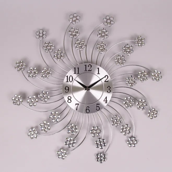 Часы металлические Flora с стразами D-48см.(8742)