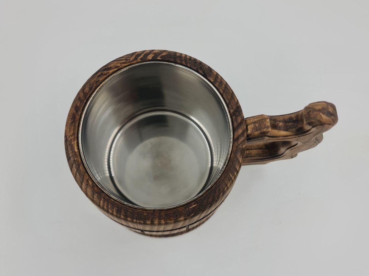 Кружка для пива из натурального дерева 0,5 л Коричневый (28409906) - фото 2 Кружка для пива из натурального дерева 0,5 л Коричневый (28409906) - фото 2