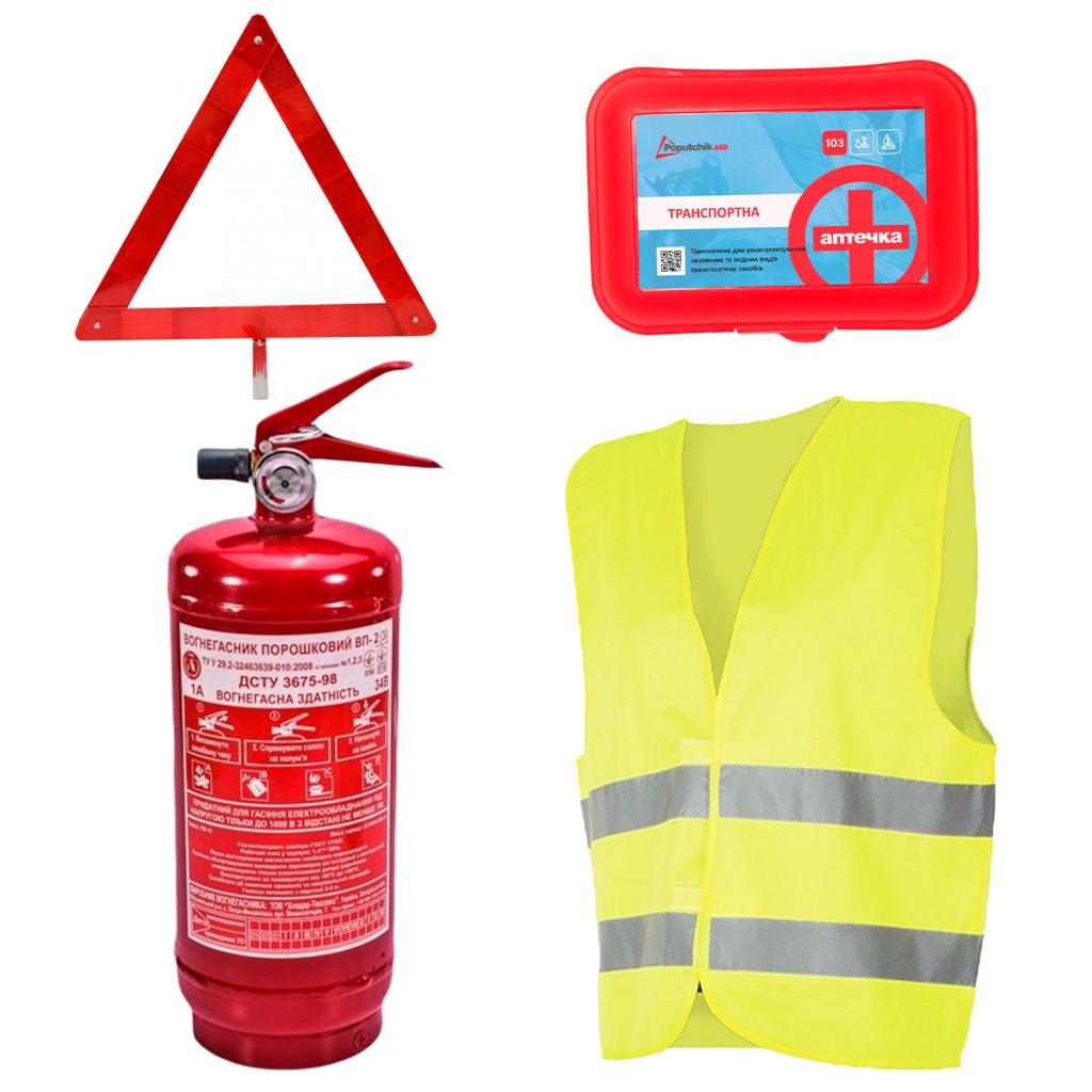 Набор техпомощи Poputchik с огнетушителем ВП-1 экономичный ВП-1/знак/аптечка/жилет (33-016-IS) Набор техпомощи Poputchik с огнетушителем ВП-1 экономичный ВП-1/знак/аптечка/жилет (33-016-IS)