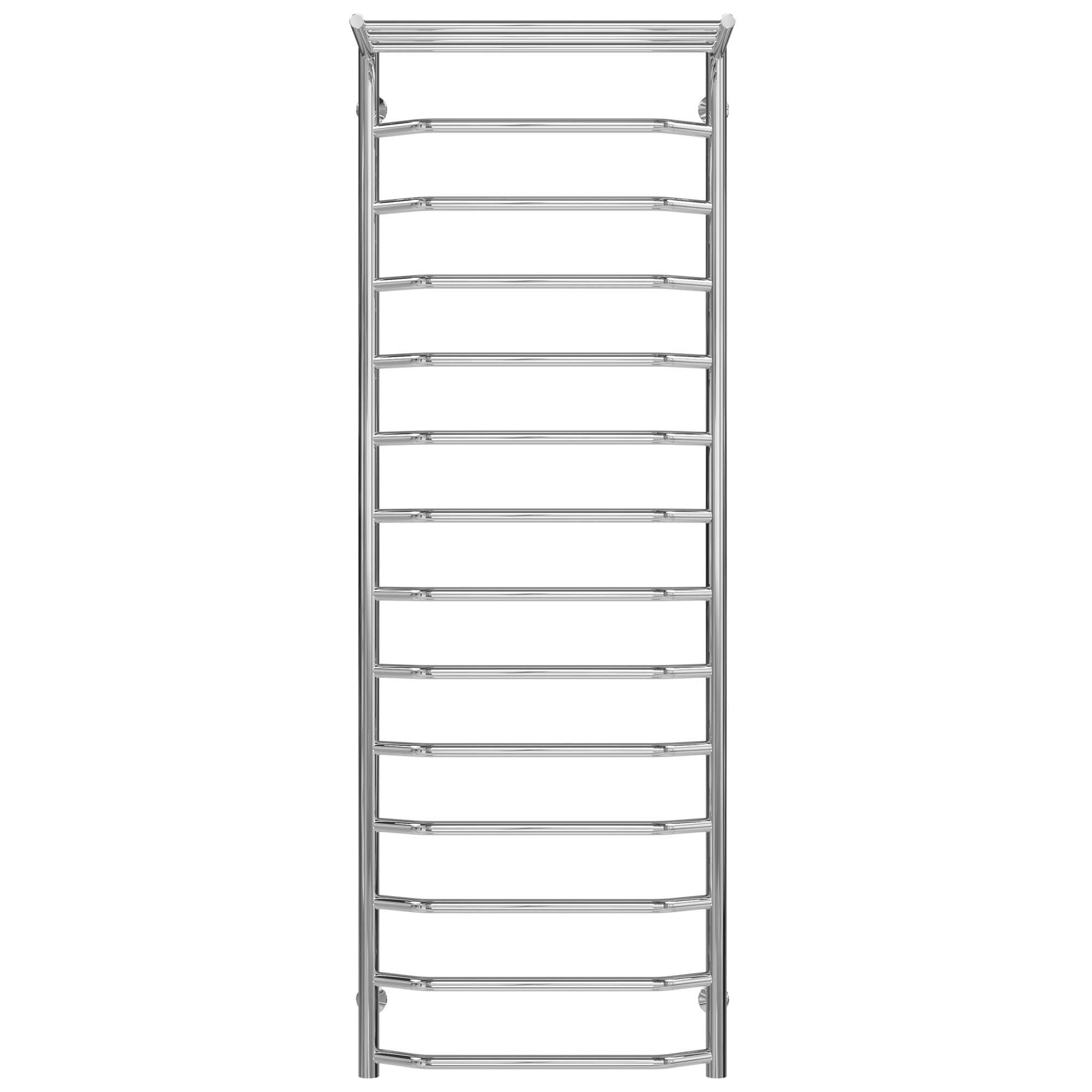 Полотенцесушитель водяной с полкой Deffi Трапеция П14 боковое левое подключение нержавеющая сталь 500x1500 мм Хром (C.TP.150.50.14.CB)