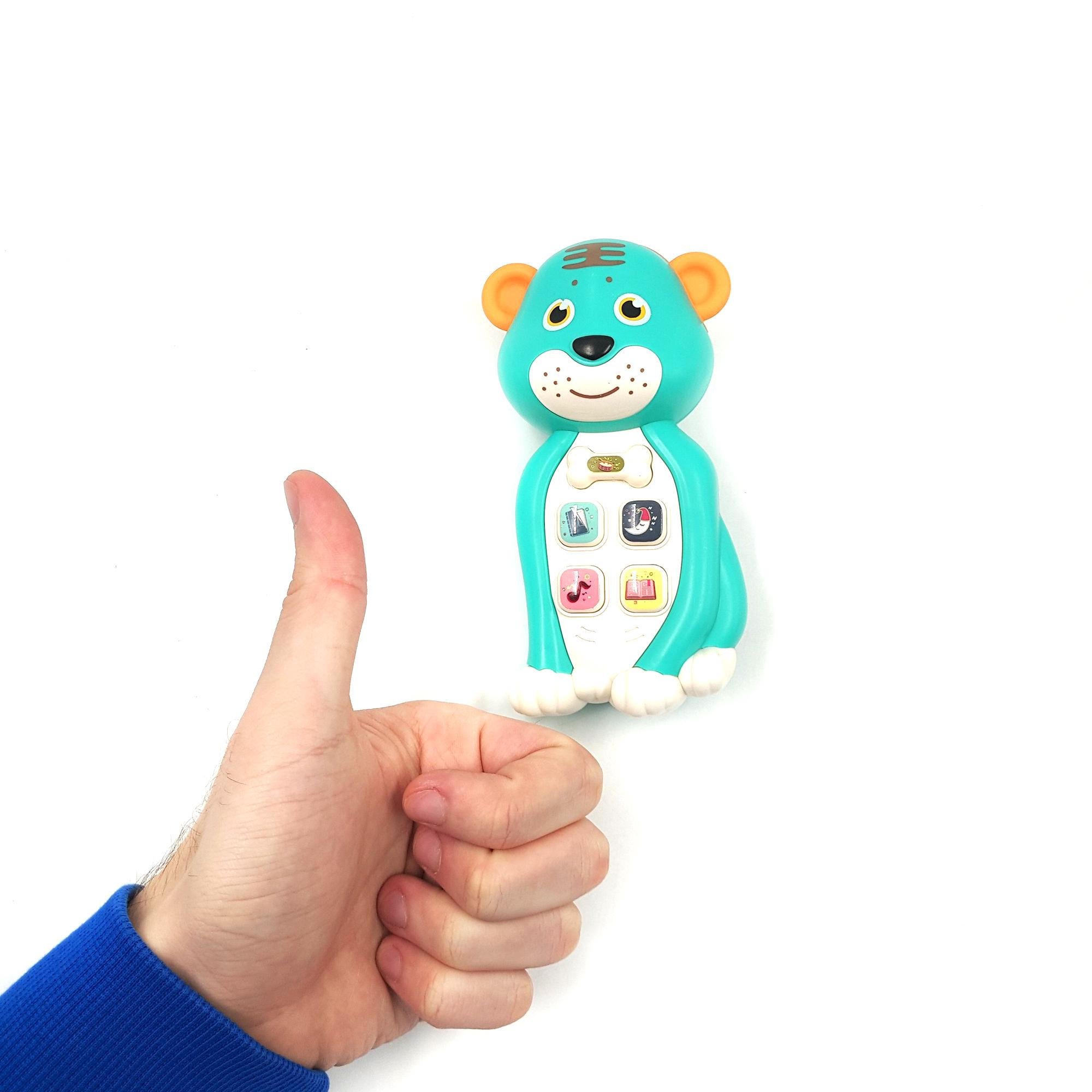 Телефон інтерактивний Тигреня ТК Group 15 см укр. озвучка Бірюзовий (125257b) - фото 6