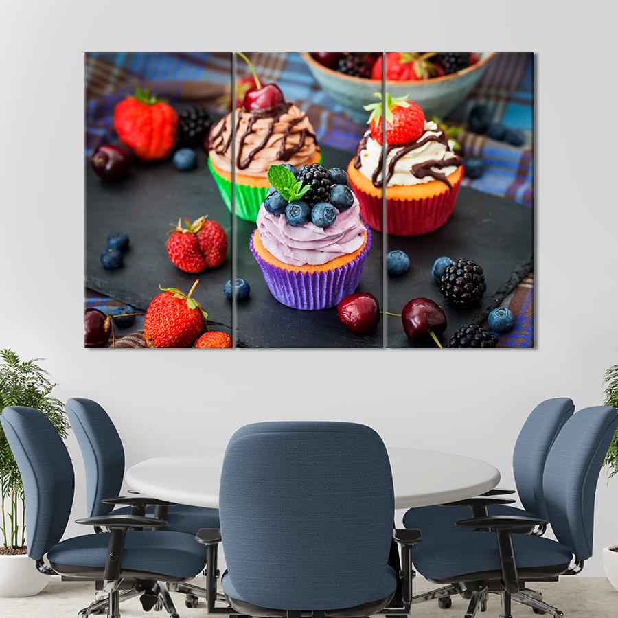 Настенний декор Маффины с вкусным кремом 78x48 см (A374-3)