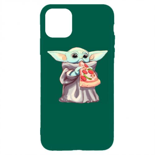 Чехол для iPhone 11 Pro Max Baby Yoda eats pizza