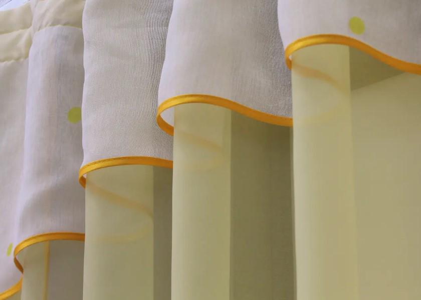 Фіранка арка на кухню 260х170 см Жовтий/Білий (036к) - фото 3 Фіранка арка на кухню 260х170 см Жовтий/Білий (036к) - фото 3