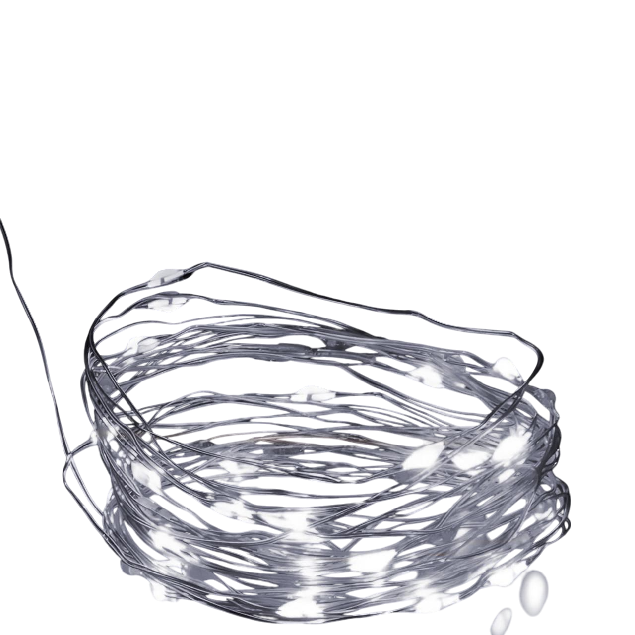 Гирлянда-роса USB на 100 LED светодиодов капля на зеленой проволоке 10 м Белый (5329)