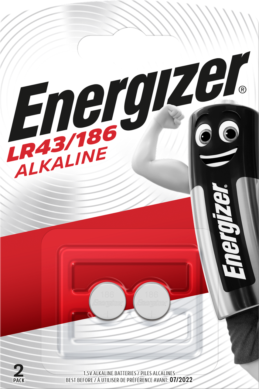 Батарейка алкалінова Energizer AG12/LR43/186 на блістері 2 шт.