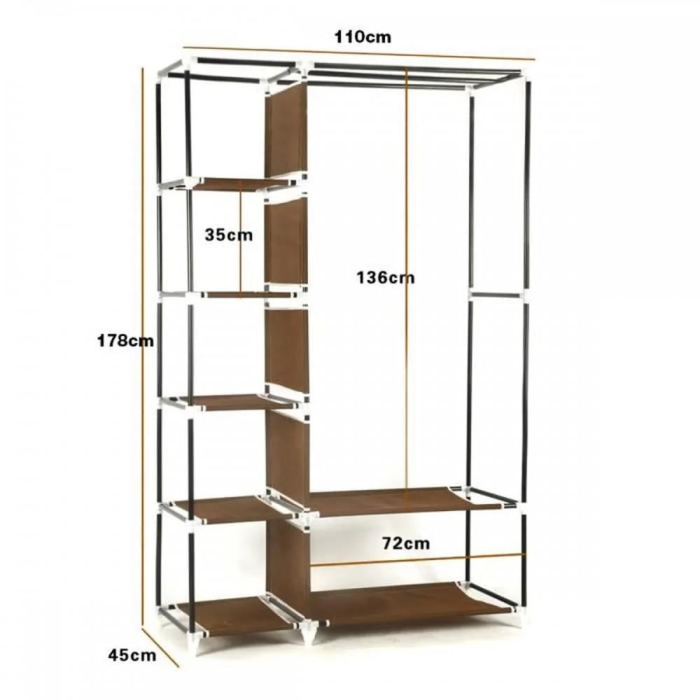 Шафа тканинна для взуття Bonro B3 110x45x173 см Коричневий - фото 5