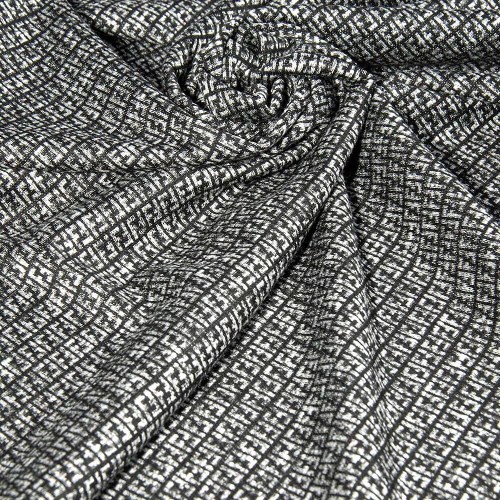 Ткань трикотаж жаккард V-D3 Fendi Серый (19095)