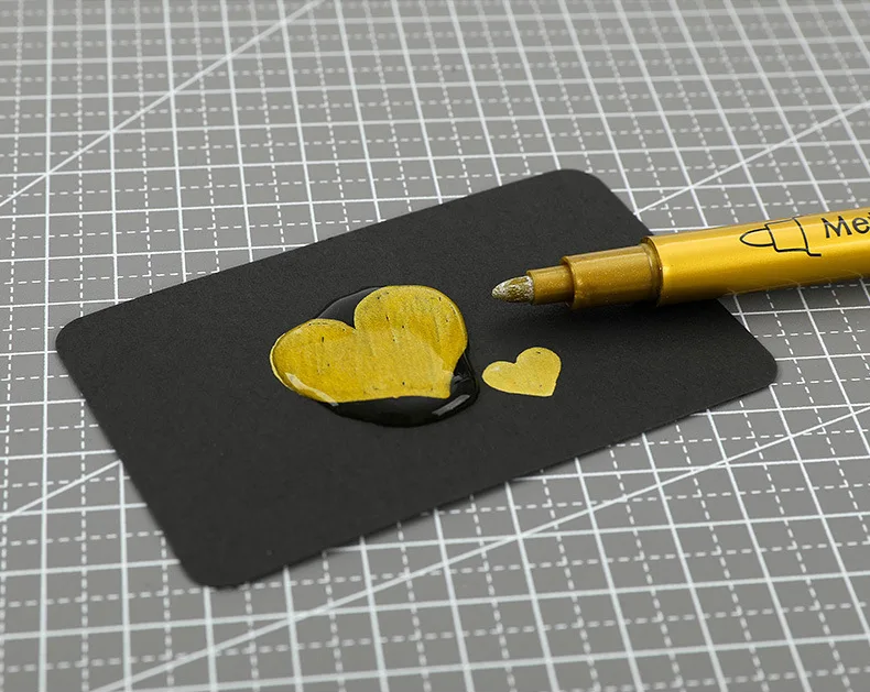 Маркер перманентный для рисования 2 мм 1 шт. Золотистый (13687885) - фото 4