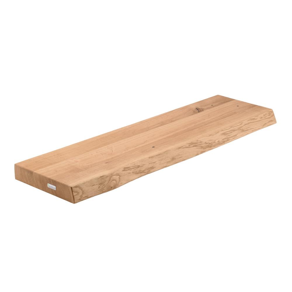 Полка настенная из массива дуба с живым краем 80х22х4 см (10.18.wood)