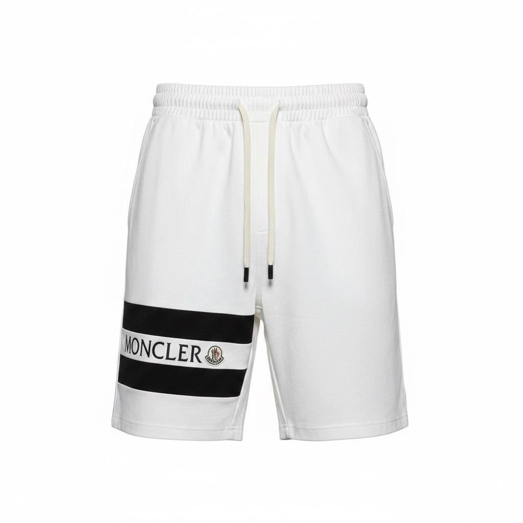 Шорты мужские MONCLER Logo Stripe Sweat Shorts M Белый (MC18001.1M) Шорты мужские MONCLER Logo Stripe Sweat Shorts M Белый (MC18001.1M)