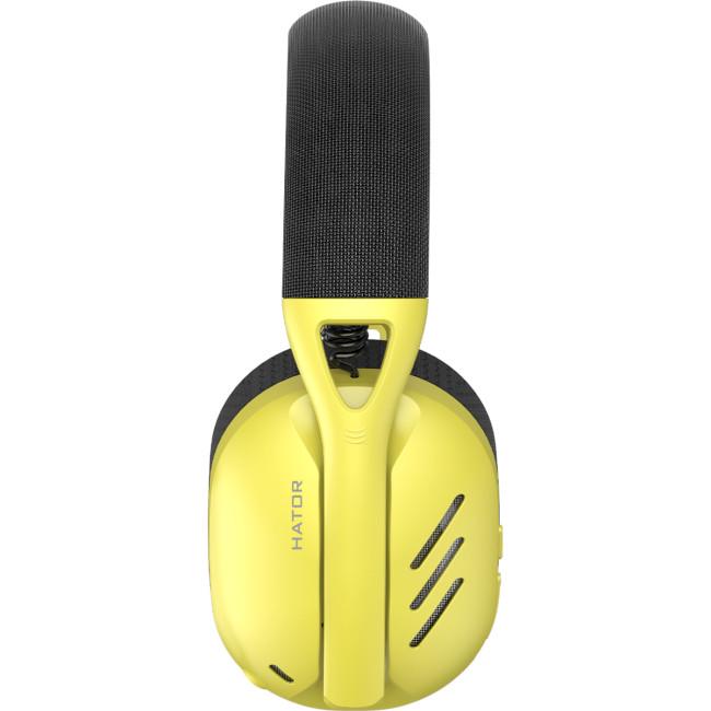 Наушники игровые Hator Hyperpunk 2 Wireless Tri-mode Bluetooth Yellow (HTA-857) - фото 2