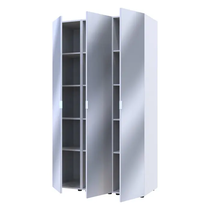 Шкаф-пенал для одежды Doros Гелар-3 3 Зеркала 117х49,5х203,4 см Белый (DRS-011124)