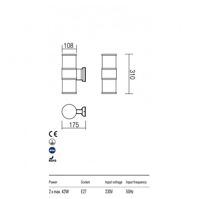 Светильник настенный уличный Redo 9327 Exter - фото 2 Светильник настенный уличный Redo 9327 Exter - фото 2
