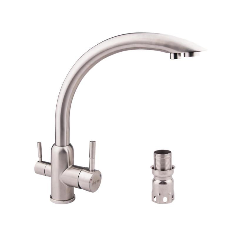 Кухонний змішувач на дві води Imperial IMP3101311 Нікель (43050)