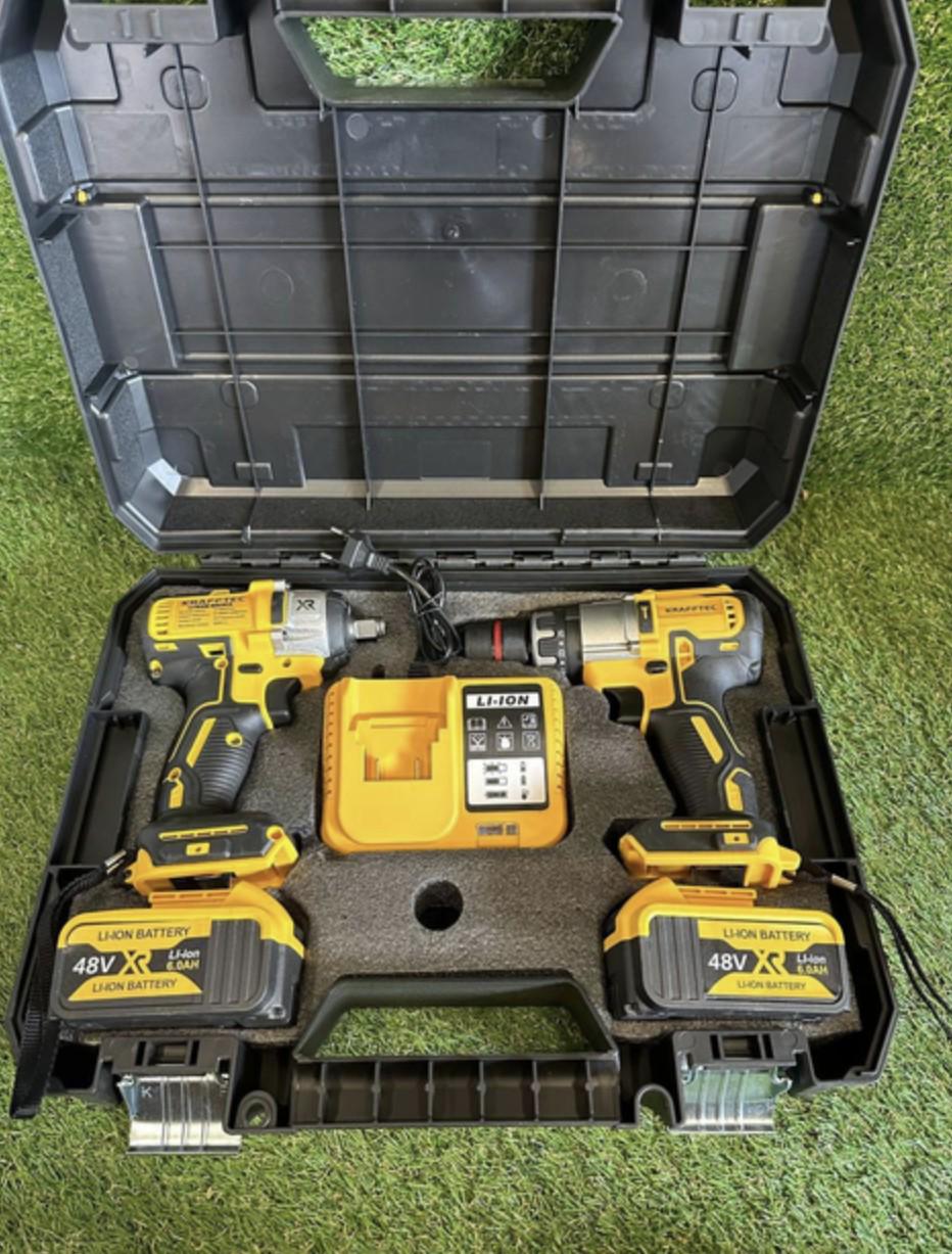 Набір акумуляторного інструменту Krafftec 48/6A гайковерт і шуруповерт 2в1 - фото 4 Набір акумуляторного інструменту Krafftec 48/6A гайковерт і шуруповерт 2в1 - фото 4