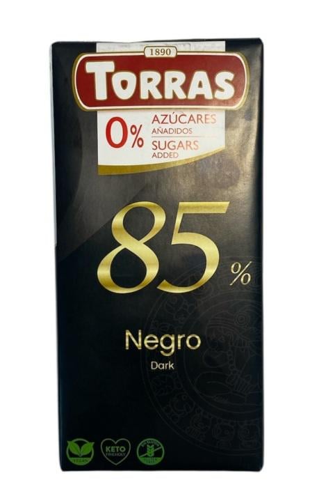 Шоколад чорний Torras 85% без цукру/без глютену 75 г (60621)