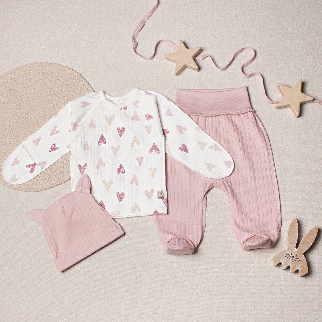 Комплект для новорожденных RoyalBaby Розовый с сердечками р. 62 (143568-19183)