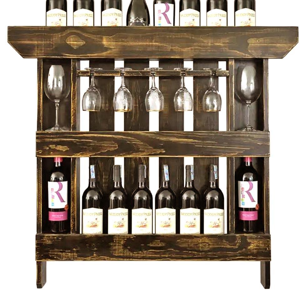 Полка для вина настенная из дерева Хигаси Эспрессо (ПНК-011835)