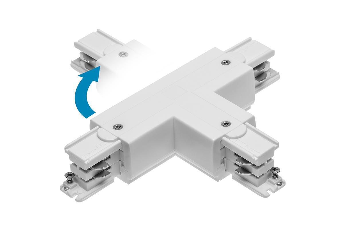 Соединитель Т для шинопровода 3-фазового GTV X-RAIL 166x101 мм регулируемый ZL/WL Белый (00000035386)