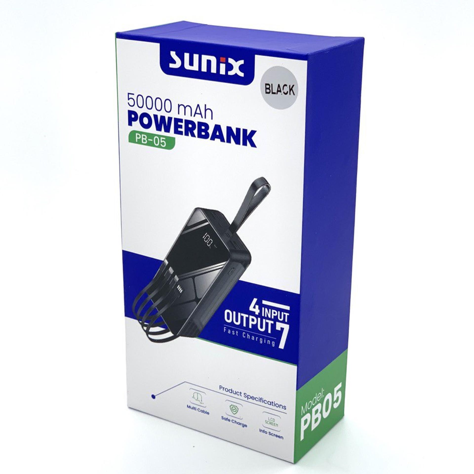 Повербанк Sunix 50000 mAh Фонарь TypeC Lightning Micro USB Черный - фото 4 Повербанк Sunix 50000 mAh Фонарь TypeC Lightning Micro USB Черный - фото 4