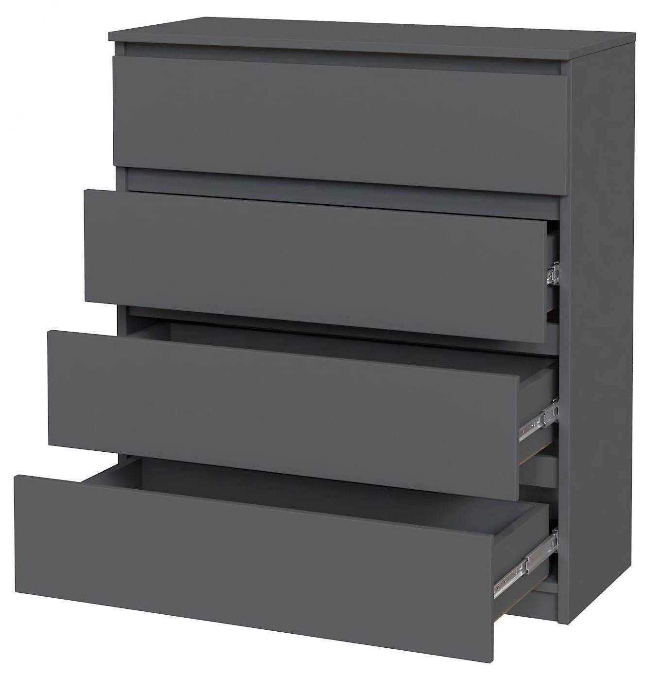 Комод с ящиками для спальни Майстер Форм 201761 Брайт 900х376х950 мм Антрацитовый (7955) - фото 2 Комод с ящиками для спальни Майстер Форм 201761 Брайт 900х376х950 мм Антрацитовый (7955) - фото 2