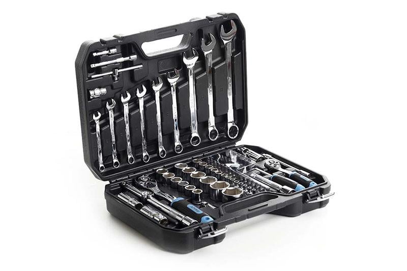 Набор насадок с гаечными ключами Apro CrV 1/4" 1/2" 90T 82 шт. (251482)