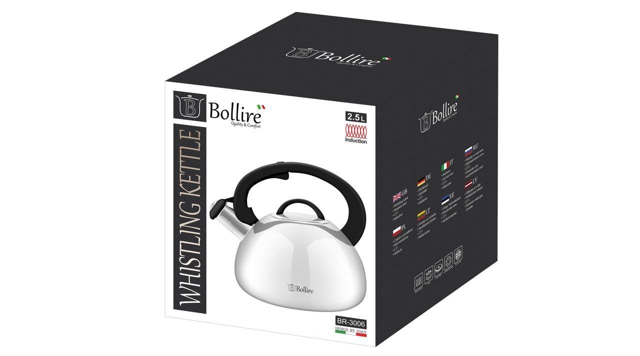 Чайник для плиты Bollire со свистком 2,5 л (BR-3006) - фото 3 Чайник для плиты Bollire со свистком 2,5 л (BR-3006) - фото 3