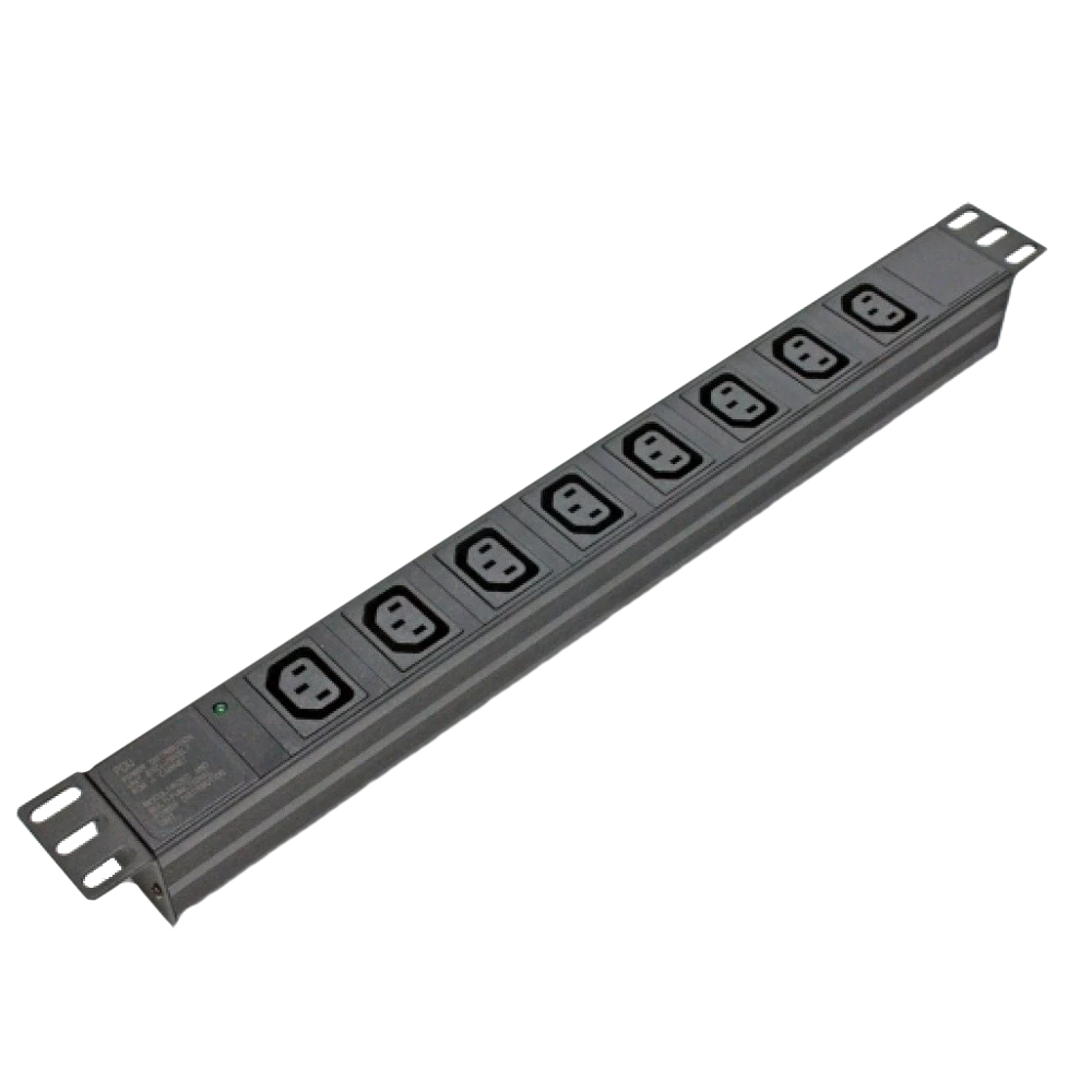 Блок Kingda KD-IEC1008WKPB19A-C14 19" на 8 розеток С13 10А з індикатифікатором без шнура 1U Чорний (2983438899)
