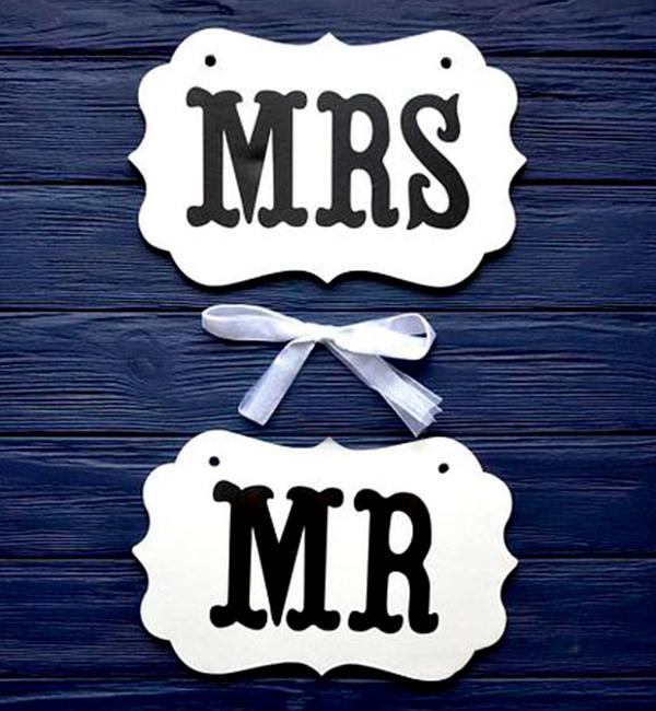 Фотобутофория табличка Mr&Mrs 2 пр. Белый (415049) Фотобутофория табличка Mr&Mrs 2 пр. Белый (415049)