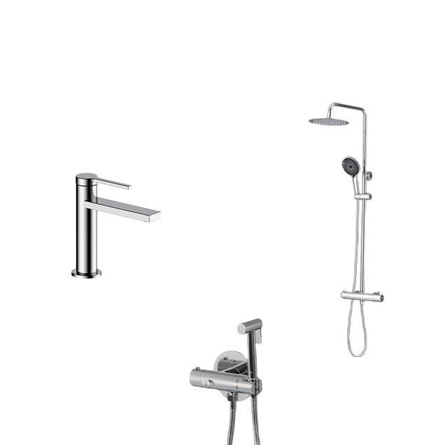 Комплект Nett SSH-24 душевая система с термостатом/VH-22 смеситель на мойку/Gappo G7290 гигиенический душ (2999643151)