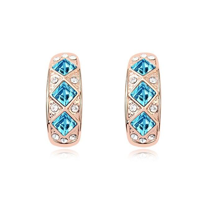 Серьги с кристаллами Сваровски Italina 14786 Голубой/Прозрачный