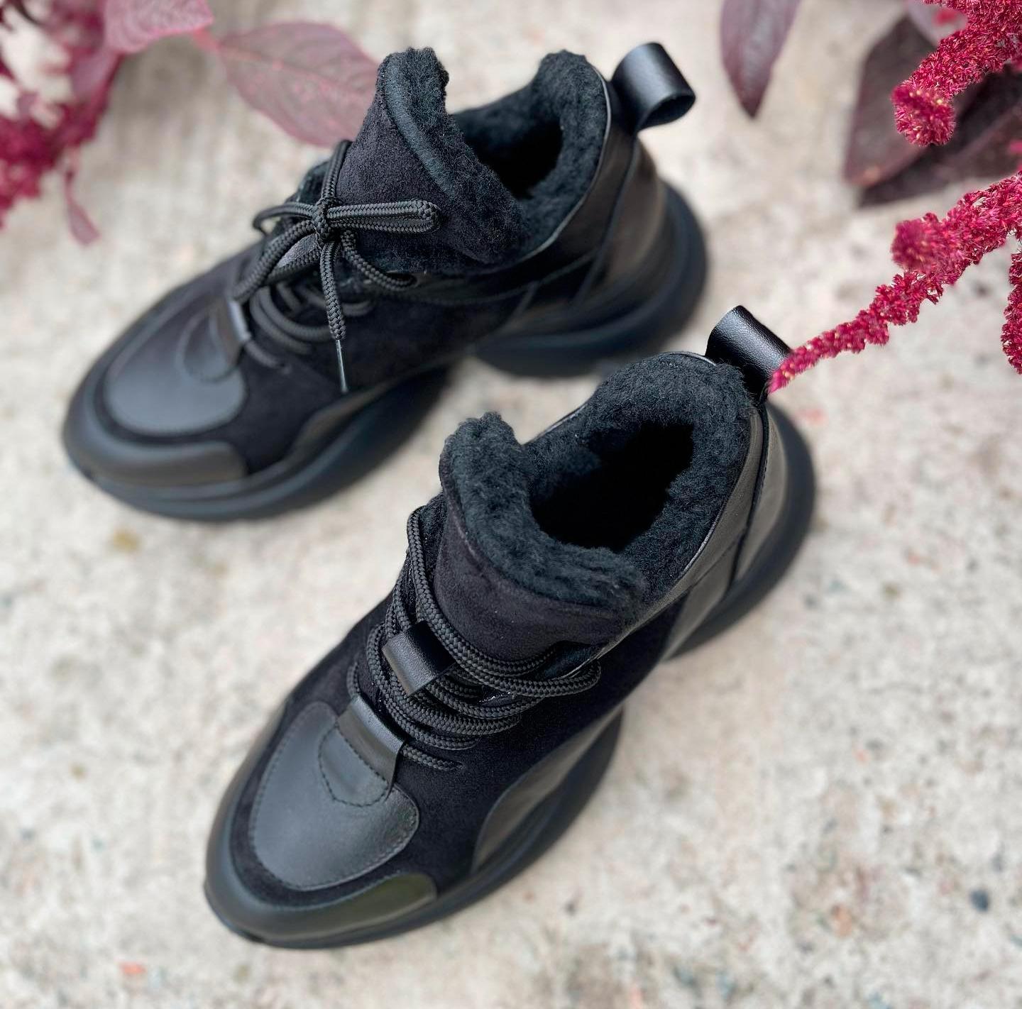 Кроссовки женские зимние M.KraFVT 2142/2 из натуральной кожи на платформе р. 41 Черный (1410-41) - фото 4 Кроссовки женские зимние M.KraFVT 2142/2 из натуральной кожи на платформе р. 41 Черный (1410-41) - фото 4