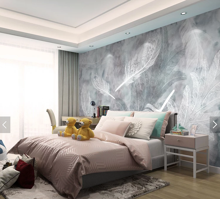 Фотообои флизелиновые абстракция для спальни/зала/кухни Белые перья - фото 1