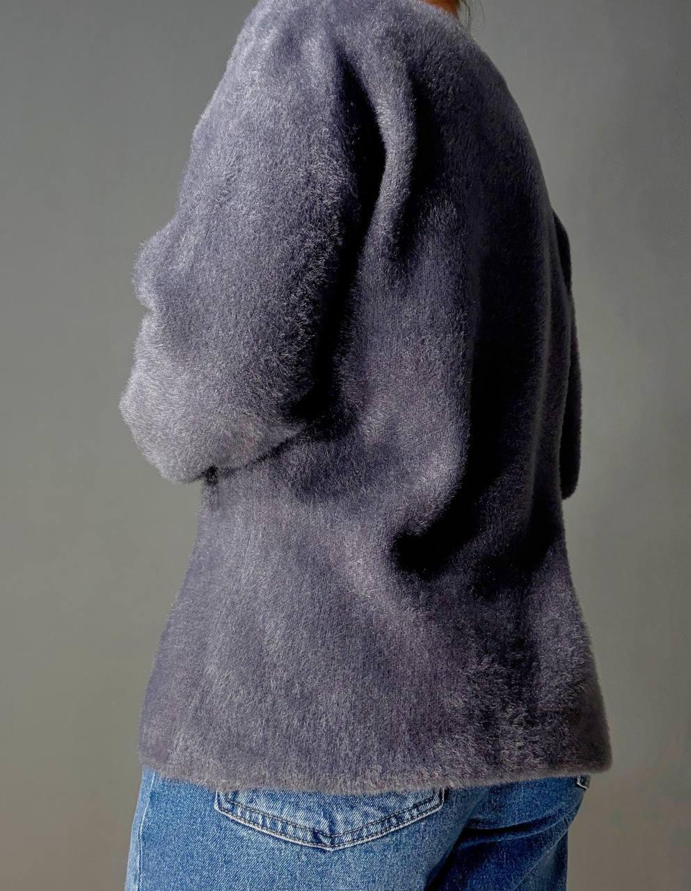 Светр жіночий Fancy Matinee 5977 ангора базовий OS Графіт (5038) - фото 3 Светр жіночий Fancy Matinee 5977 ангора базовий OS Графіт (5038) - фото 3