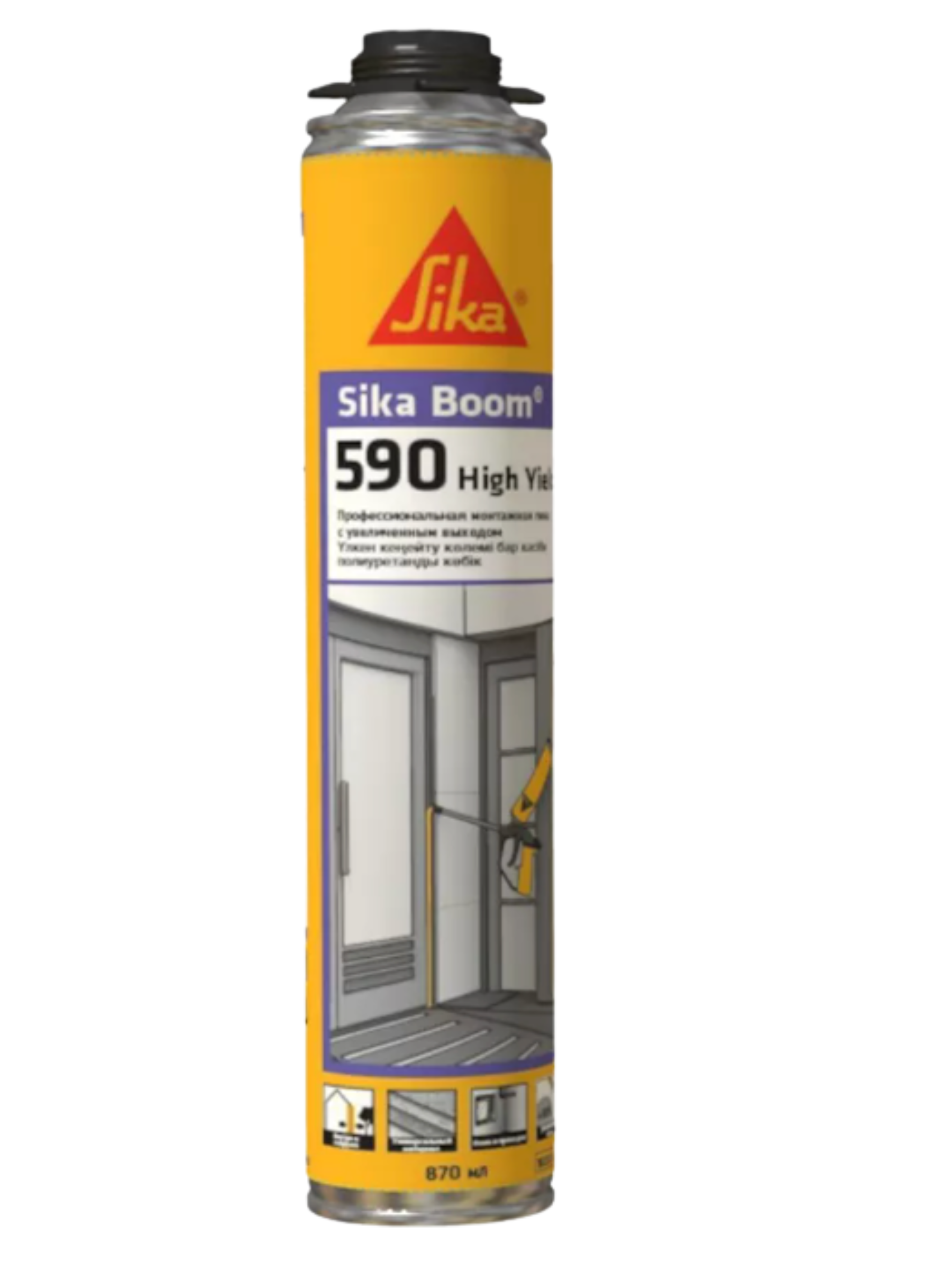 Пена монтажная полиуретановая Sika Boom-590 с большим коэффициентом расширения 870 мл (731008)