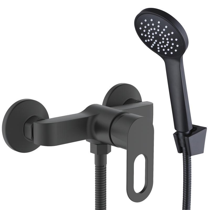 Змішувач для душу Lidz Latwa 010 із душовим гарнітуром Чорний (SD00051545)