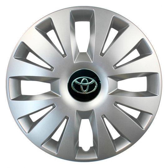 Ковпаки автомобільні SKS 324 R15 з логотипом Toyota 4 шт. Сріблястий