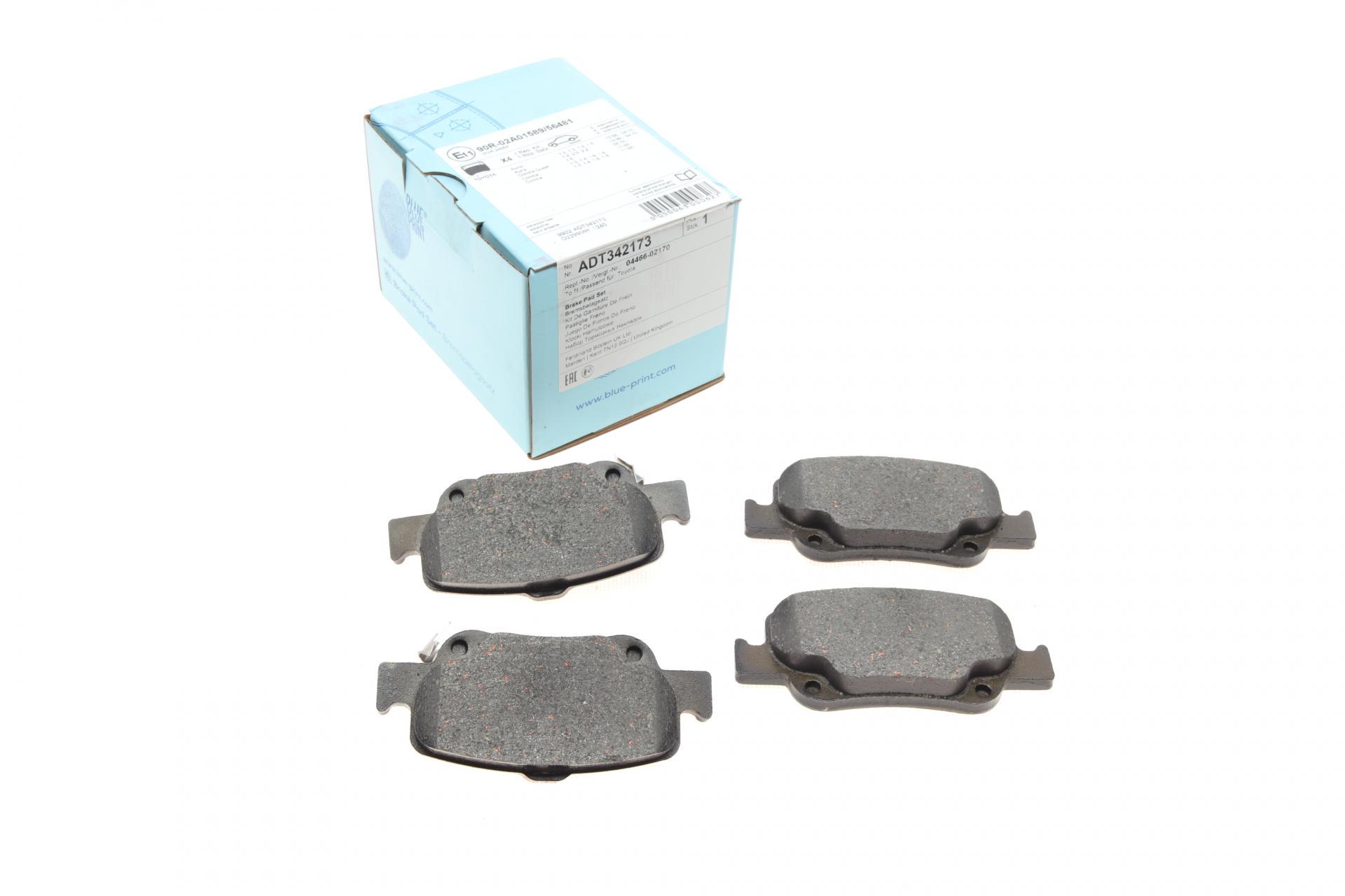 Колодки тормозные задние BLUE PRINT для Toyota Auris 06-/Corolla 1.3-2.0D 12- (ADT342173)