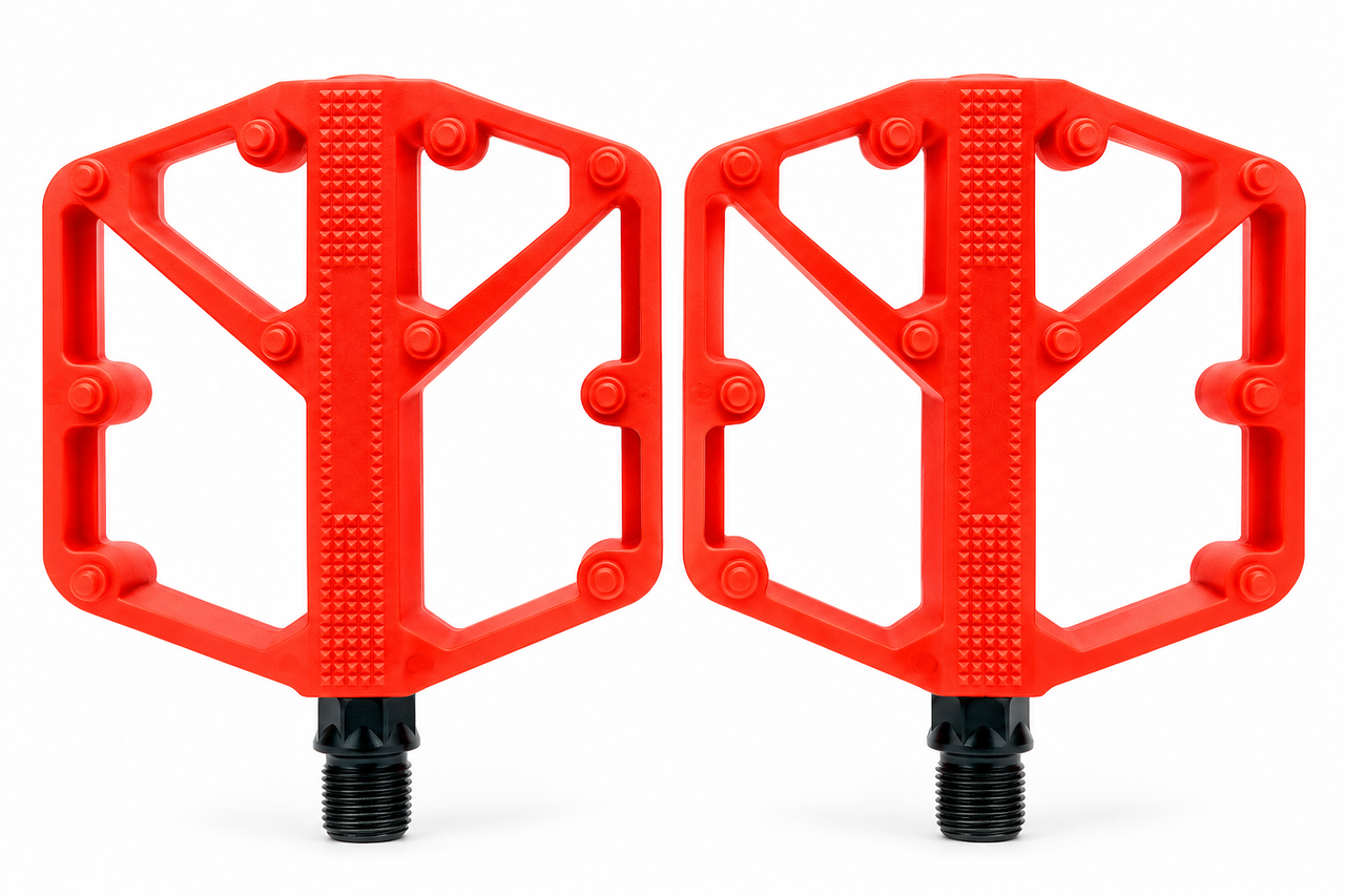 Педали велосипедные нейлоновые с шипами Feel Fit 275 г платформенные для MTB BMX 105х100 мм