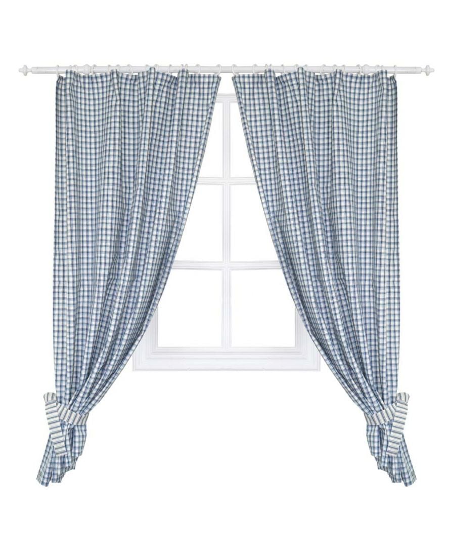 Комплект штор Кантри 250х200 см 2 шт Синяя клетка